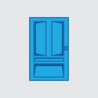 puerta vectorial en azul sobre fondo blanco vector