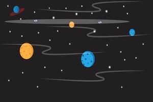 planet and star space background vector