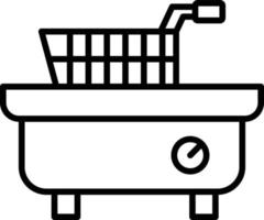 Deep Fryer Outline Icon vector