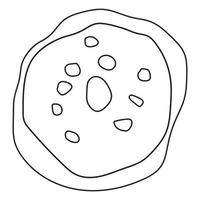 Doodle donuts. Coloring book for children and adults. Outline vector illustration.