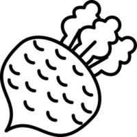 Turnip Outline Icon vector