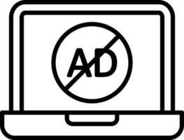 AD Block Outline Icon vector
