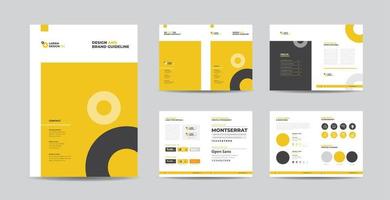 Brand Guideline Design or Company theme and art direction guide or Identity color sheet vector