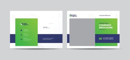 diseño de portada de folleto comercial horizontal o informe anual y diseño de portada de folleto de perfil de empresa vector