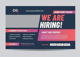 WE ARE HIRING or JOIN OUR TEAM or Hiring web advert design or JOB POSTING Advert vector