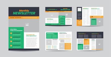 Business Newsletter Design or Journal Design or  Monthly or Annual Report Design vector