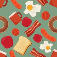 Seamless Breakfast Background vector
