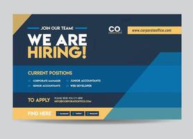 WE ARE HIRING or JOIN OUR TEAM or Hiring web advert design or JOB POSTING Advert vector