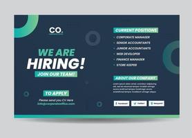 WE ARE HIRING or JOIN OUR TEAM or Hiring web advert design or JOB POSTING Advert vector