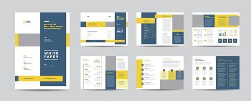 libro blanco de negocios y diseño de documentos internos de la empresa o diseño de folletos vector