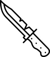 icono de contorno de cuchillo vector