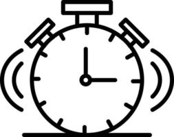 Alarm Clock Outline Icon vector
