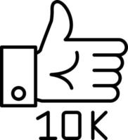 10k Outline Icon vector