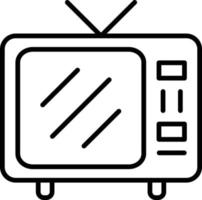 icono de contorno de televisión vector