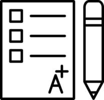 icono de esquema de examen vector