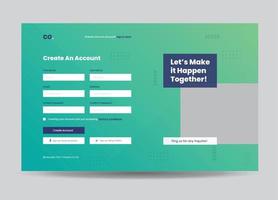 Website Signup Form or Web Registration Form Design or Site Overlay Design vector