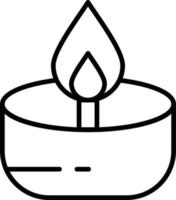 Oil Lamp Outline Icon vector