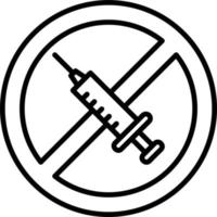 No Vaccines Outline Icon vector