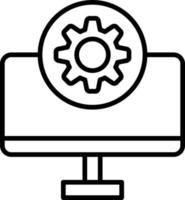 Settings Lcd Outline Icon vector