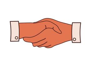 Handshake of two hands. Arrangement. Icon symbolizing consent. Isolated.Vector stock illustration vector