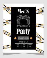 men party black and white vector