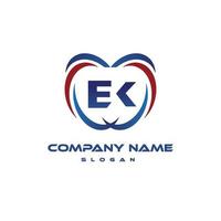 Letter EK logo icon, Creative EK Letter logo design vector