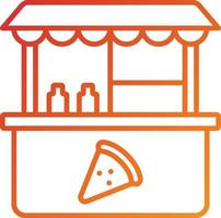 estilo de icono de puesto de pizza vector