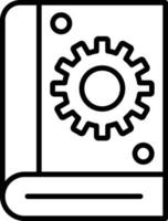 icono de esquema de libro de configuración vector