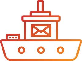 estilo de icono de barco de correo vector