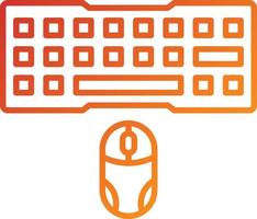 Gaming Keyboard And Mouse Icon Style vector