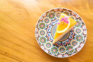 orange cake on beautiful plate photo