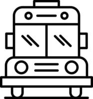 icono de contorno de bus vector