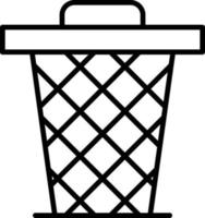 Paper Bin Outline Icon vector