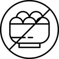 No Food Outline Icon vector