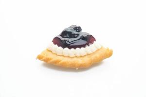 Delicious Blueberry Cheese Pie on white background photo