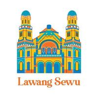Lawang Sewu in flat design style vector