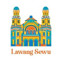 lawang sewu en estilo de diseño plano vector