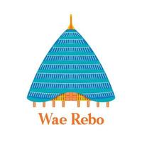 wae rebo en estilo de diseño plano vector