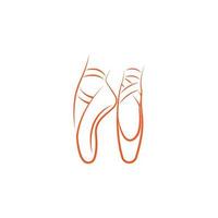 ilustración del logotipo del icono de las zapatillas de ballet vector