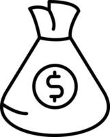 Money Bag Outline Icon vector