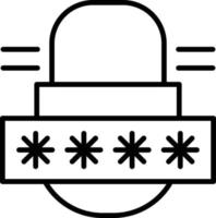 Password Outline Icon vector