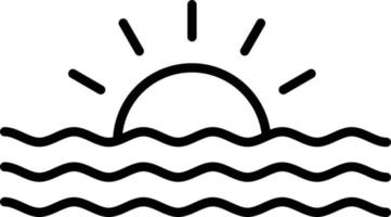 Sunset Outline Icon vector