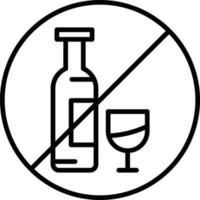No Alcohol Outline Icon vector