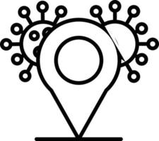 Covid Location Outline Icon vector