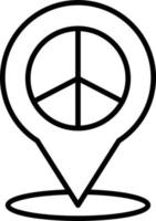 Peace Location Outline Icon vector