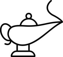 Genie Lamp Outline Icon vector