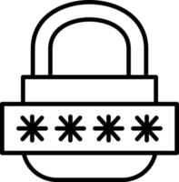 Password Outline Icon vector