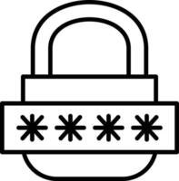 Password Outline Icon vector