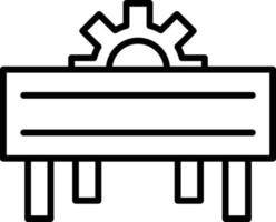 Saw Machine Outline Icon vector
