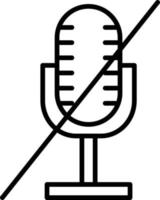 Microphone Mute Outline Icon vector